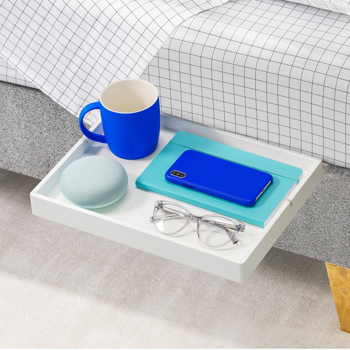 The Original Bedside Shelf / BedShelfie - Slide- White